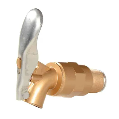 Vestil DFT-AS-SC Brass Plated Zinc Manual Drum Faucet with Lockable Handle