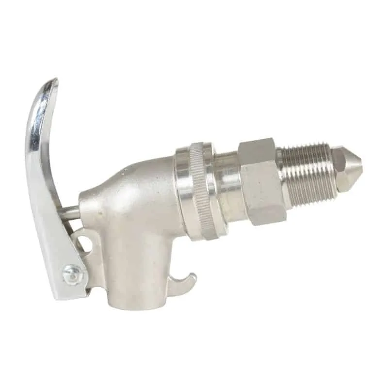 Vestil DFT-SS Stainless Steel Manual Drum Faucet with Spring Loaded Handle (1)