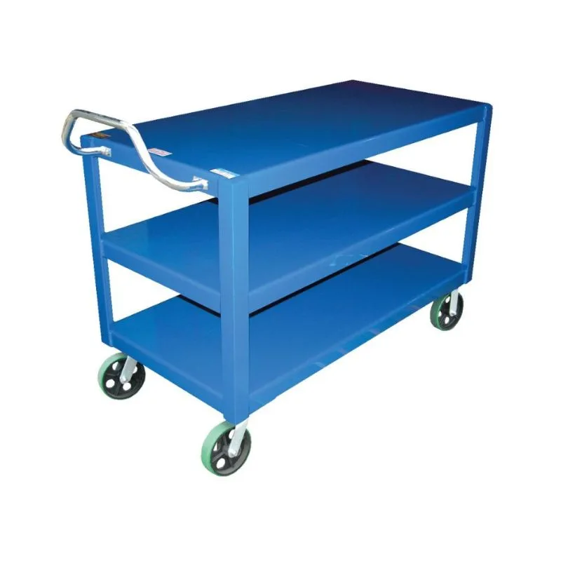 Vestil DH-PH4-2448-3 Heavy Duty Ergo Handle Cart with GFN Casters and Drain