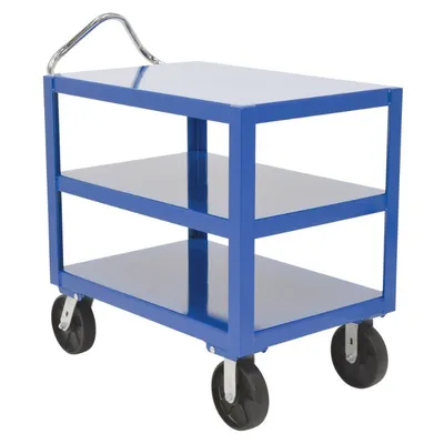 Vestil DH-PH4-3472-3 Steel 34 In. x 72 In. Platform Heavy Duty Ergo Handle Cart with GFN Casters