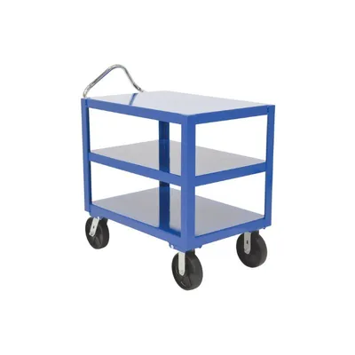 Vestil DH-PH4-3472-3 Steel Platform Heavy Duty Ergo Handle Cart with GFN Casters
