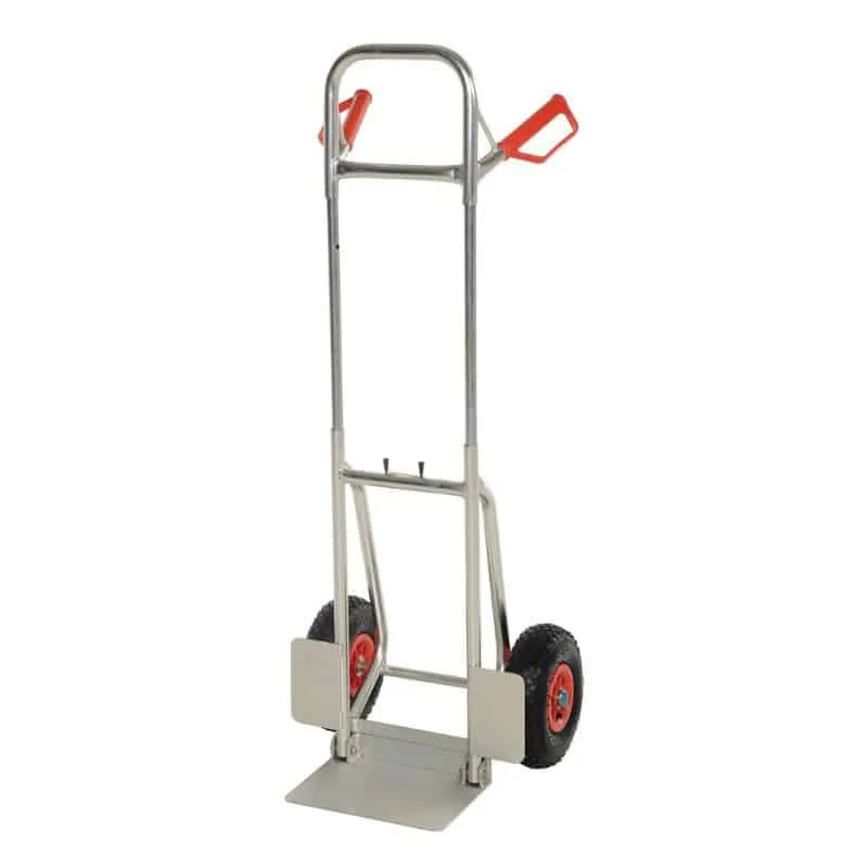 Vestil DHHT-250A-FD-PN Aluminum Fold Down Hand Truck with Pneumatic Wheels (1)