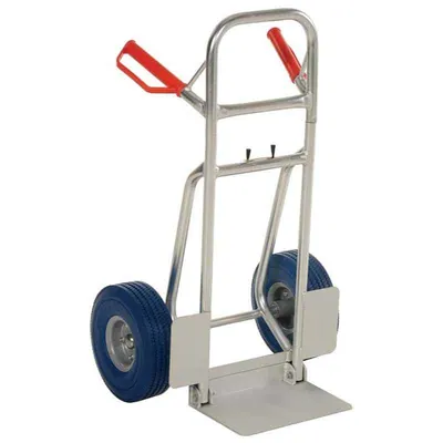 Vestil DHHT-250A-FD-UB Aluminum Fold Down Hand Truck with Blue Flat-Free Urethane