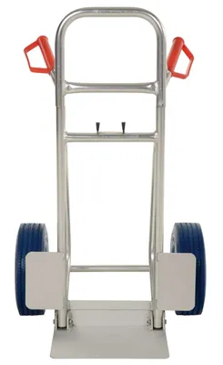 Vestil DHHT-250A-FD-UB Aluminum Fold Down Hand Truck with Blue Flat-Free Urethane 3