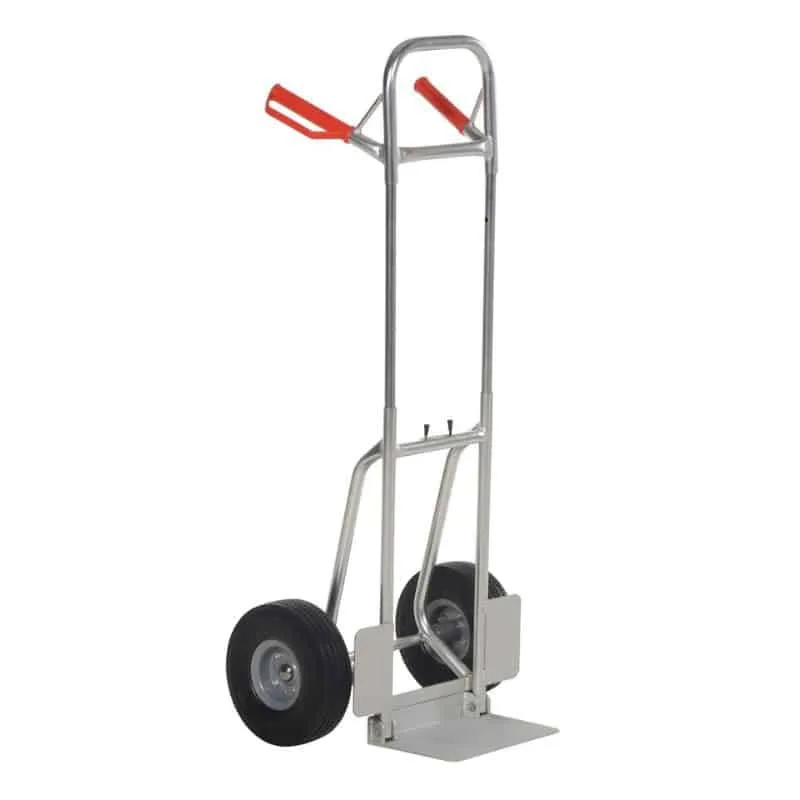 Vestil DHHT-250A-FD-UBK Aluminum Fold Down Hand Truck with Black Flat-Free Urethane (1)