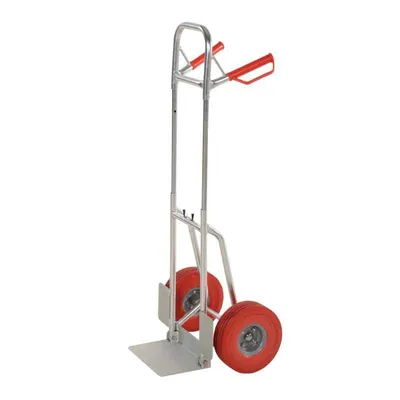 Vestil DHHT-250A-FD-UR Aluminum Fold Down Hand Truck with Red Flat-Free Urethane (1)