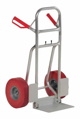 Vestil DHHT-250A-FD-UR Aluminum Fold Down Hand Truck with Red Flat-Free Urethane 3