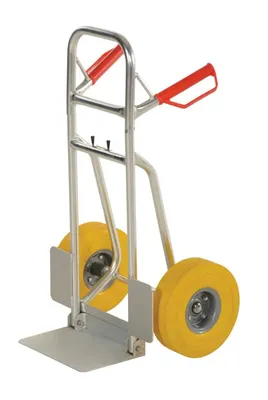 Vestil DHHT-250A-FD-UY Aluminum Fold Down Hand Truck with Yellow Flat-Free Urethane 3