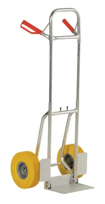 Vestil DHHT-250A-FD-UY Aluminum Fold Down Hand Truck with Yellow Flat-Free Urethane
