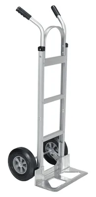 Vestil DHHT-500A-HR Aluminum Dual Handle Hand Truck with Hard Rubber Wheels