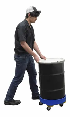 Vestil DRUM-DP-HD-30-BU Polyethylene Heavy Duty Drum Dolly
