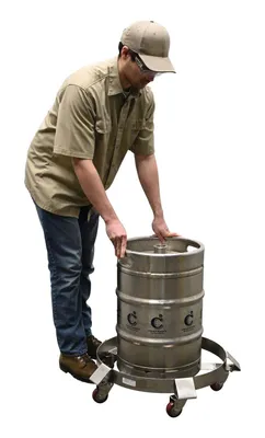 Vestil DRUM-FSD-SS-55-N Stainless Steel Mobile Drum Dolly