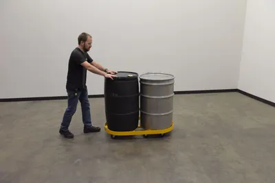 Vestil DRUM-X2-55-GFN Double Drum Dolly with Glass Filled Nylon Casters