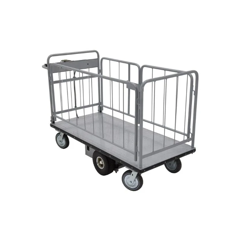 Vestil EMHC-2860-2 Steel Electric Material Handling Cart with Sides