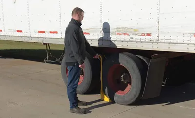 Vestil FAB-11-ERGO wheel chock shown from an alternate angle
