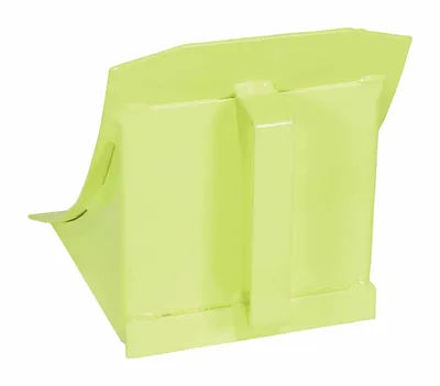 Vestil FAB-8-FYL wheel chock shown from an alternate angle