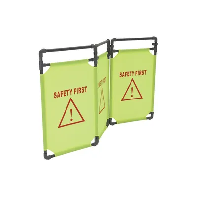 Vestil FBR-3 Polyester 3 Section Folding Fabric Barrier Alert