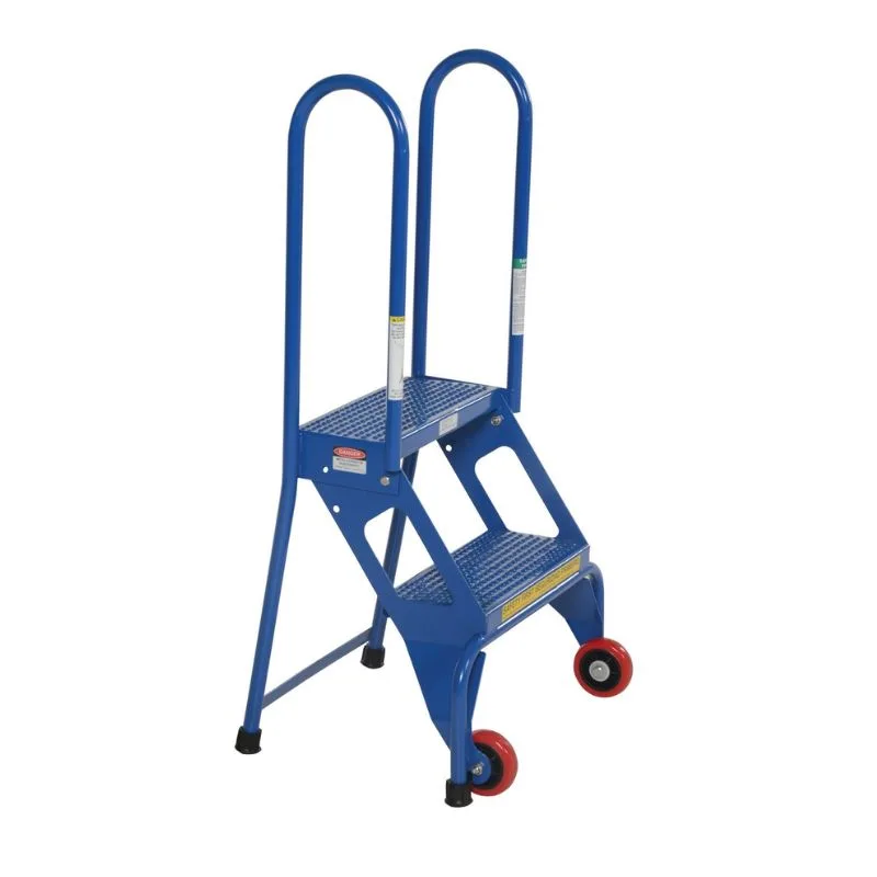 Vestil FLAD-2 Steel Folding Ladder with Wheels