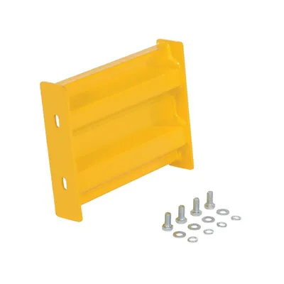Vestil GR-F2R-BO-1-YL Steel 2 Ribbed Bolt On Style Guard Rail