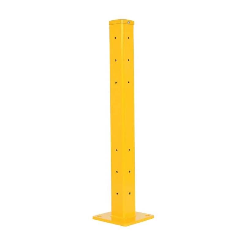 Vestil GR-F2R-BO-TP42-YL Steel Rigid Tube Post Bolt On Style 42 In. For 2 Ribbed Guard Rails