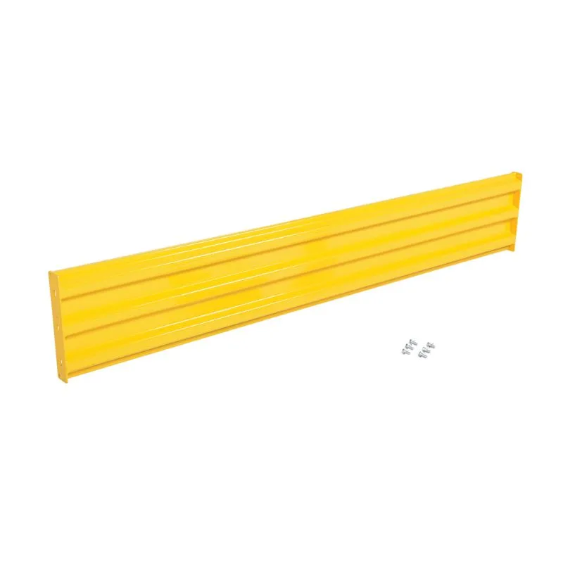 Vestil GR-F3R-BO-8-YL Steel 3 Ribbed Bolt On Style Guard Rail