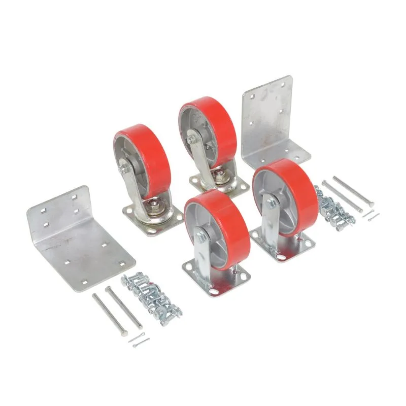Vestil H-CK4-PU6-2 Poly On Steel Caster Kit