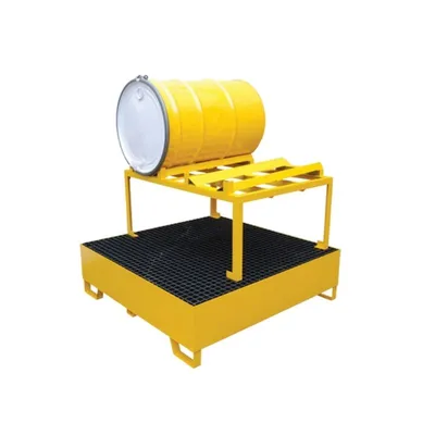 Vestil HSRB-YL-2 Steel Horizontal Retention Basin 1 Drum 1200 Lb. Capacity