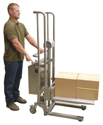 Vestil HYD-10-DC-SS Partially Stainless Steel Portable DC Powered Hefti Lift 4
