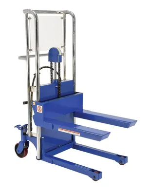 Vestil HYD-5-AIR pallet stacker shown from an alternate angle