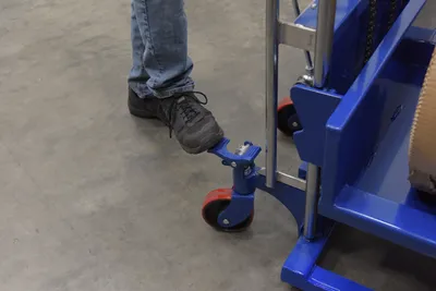 Vestil HYD-5-LP roll lifters and transporter shown from an alternate angle