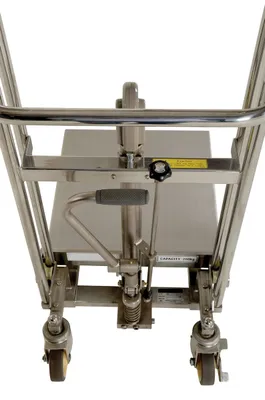 Vestil HYD-5-SS hand truck shown from an alternate angle