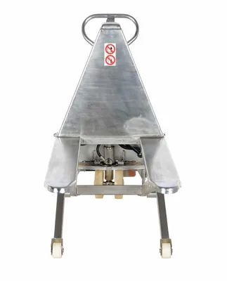 Vestil L-270-DC-HD-SS pallet jack shown from an alternate angle