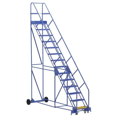 Vestil LAD-14-14-G-EZ Steel Rolling Warehouse Ladder