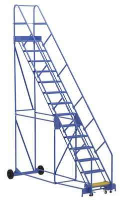 Vestil LAD-14-14-P-EZ rolling ladder shown from an alternate angle