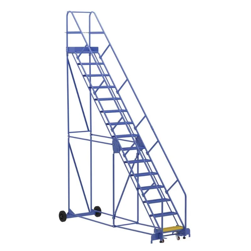 Vestil LAD-15-14-G-EZ Steel Rolling Warehouse Ladder