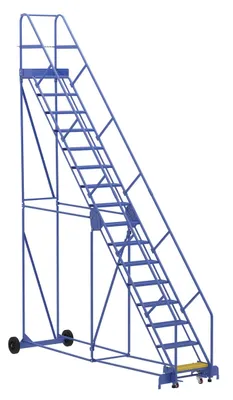 Vestil LAD-16-14-P-EZ rolling ladder shown from an alternate angle