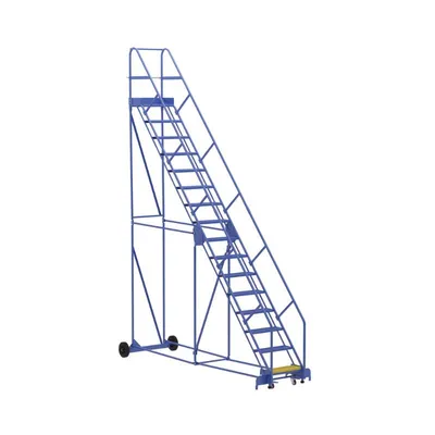 Vestil LAD-16-14-P-EZ Steel Rolling Warehouse Ladder