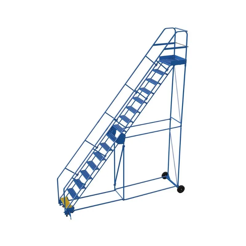 Vestil LAD-16-21-G-EZ Steel Rolling Warehouse Ladder