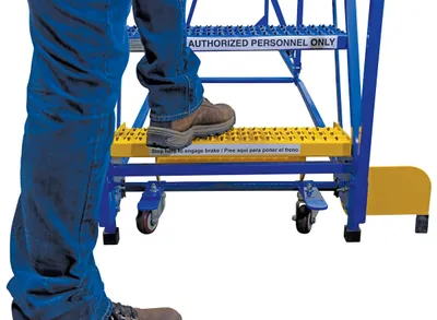 Vestil LAD-16-21-G Steel Rolling Warehouse Ladder