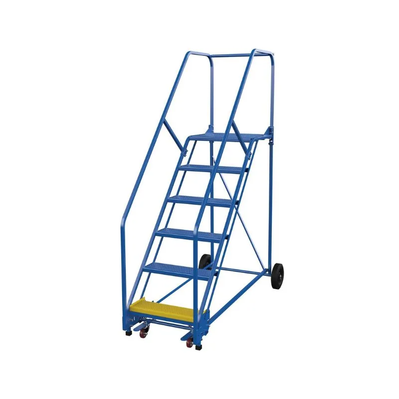 Vestil LAD-6-21-P-EZ Steel Rolling Warehouse Ladder