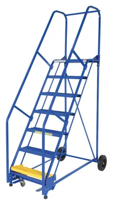 Vestil LAD-7-14-G rolling ladder shown from an alternate angle