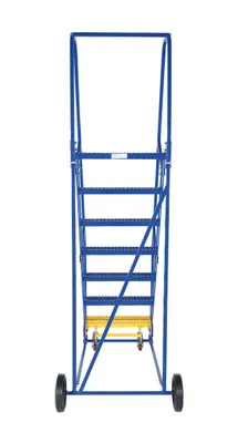 Vestil LAD-7-14-G rolling ladder shown from an alternate angle