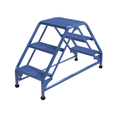 Vestil LAD-DD-18-3-P Steel Double Sided Ladder 3 Perforated Step