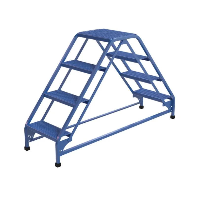 Vestil LAD-DD-18-4-P Steel Double Sided Ladder 4 Perforated Step