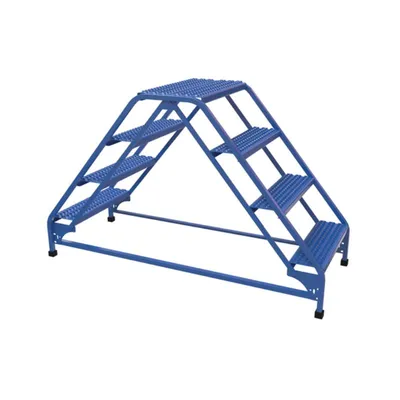 Vestil LAD-DD-26-4-G Steel Double Sided Ladder 4 Grip Strut