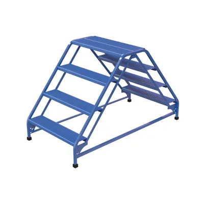 Vestil LAD-DD-32-4-P Steel Double Sided Ladder 4 Perforated Step
