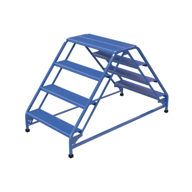 Vestil LAD-DD-32-4-P Steel Double Sided Ladder 4 Perforated Step