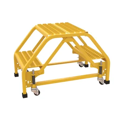 Vestil LAD-DD-P-18-2-G Steel Double Sided Step Ladder 2 Grip Strut