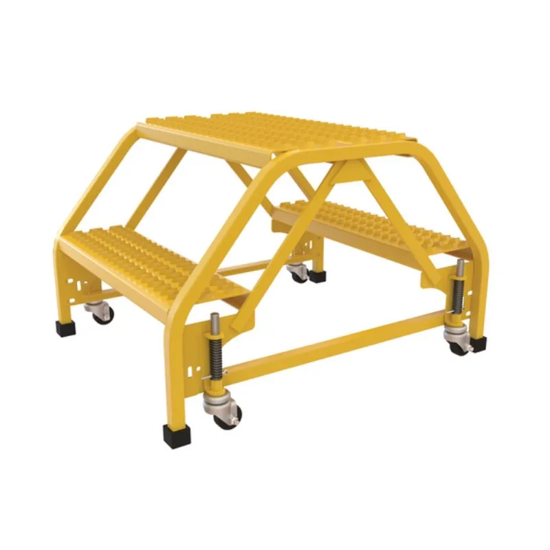 Vestil LAD-DD-P-26-2-G Steel Double Sided Step Ladder 2 Grip Strut