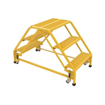 Vestil LAD-DD-P-26-3-P Steel Double Sided Step Ladder 3 Perforated